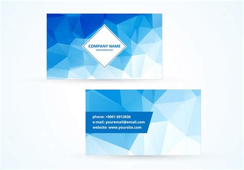 Blue Polygonal Vector Business Card 100047 Vector Art At Vecteezy