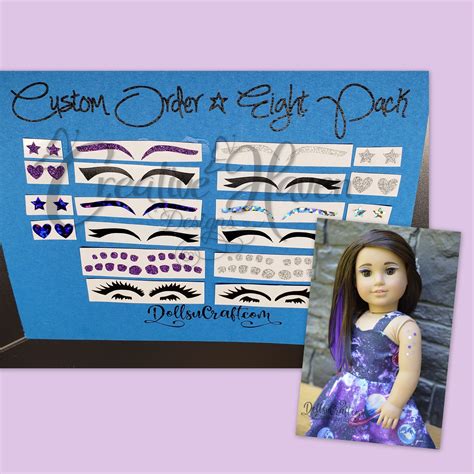 American Girl Doll Removable Makeup Space Themed Custom Pack Etsy