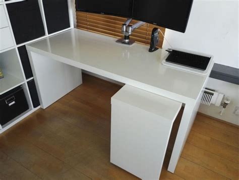 A clean and simple look that fits just about anywhere. White IKEA MALM desk with pull out panel | in Chelsea ...