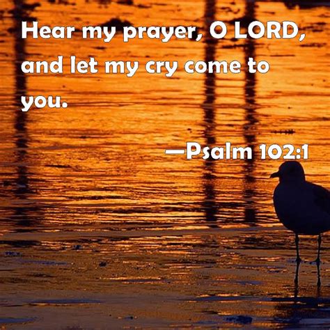 Psalm 1021 Hear My Prayer O Lord And Let My Cry Come To You