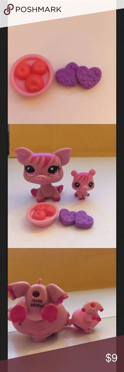 Littlset Pet Shop Mommy And Baby Pig Baby Pigs Pet Shop Rare Lps