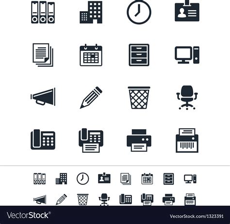 Business And Office Icons Royalty Free Vector Image