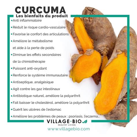 Les bienfaits du CURCUMA Aliments bons pour la santé Curcuma