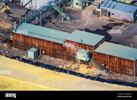 Aerial Image Of Tar Sands Oil Refinery Alberta Canada Stock Photo Alamy