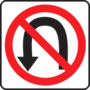 Great for private properties and long driveways. No U-Turn Symbol Sign, Reflective, 24 x 24 | HD Supply