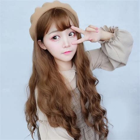 Cute Long And Wavy Candy Brown Chestnut Wig Online Store Wigs Kawaii Wigs Curly Wigs