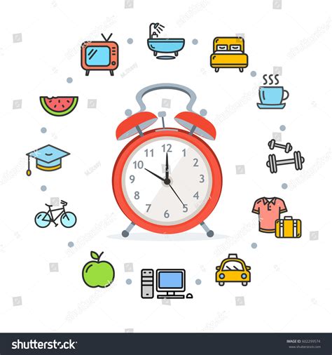 Daily Routines Concept Healthy Life Living Stock Vector 602299574