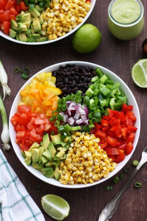 Vegan Mexican Chopped Salad With Avocado Dressing • Happy Kitchenrocks