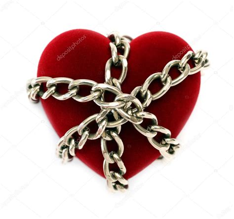 Red Heart Locked With Chain — Stock Photo © Kokhanchikov 1114024