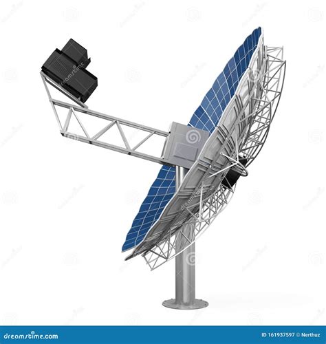 Parabolic Dish Solar Collector Isolated Stock Illustration