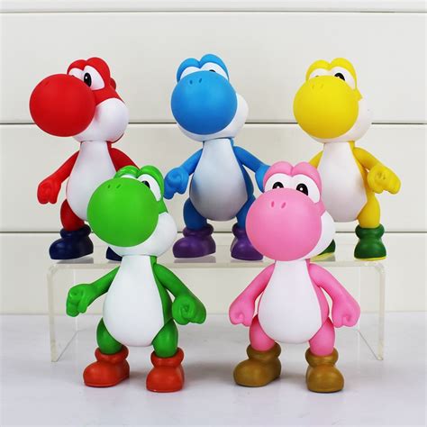12cm 5 Colors Super Mario Bros Yoshi Pvc Figure Model Action Figure Toys 5inch In Action And Toy