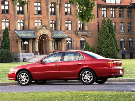 Wallpaper Red Shrubs Side View Sedan Acura Lawns Tl 1999