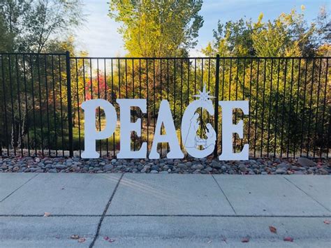 White Christmas Peace Nativity Sign Engraved Yard Art Sign Etsy