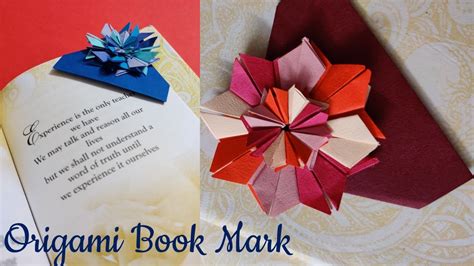 Easy Origami Flower Bookmark Easy Diy Bookmarkpaper Crafts How To