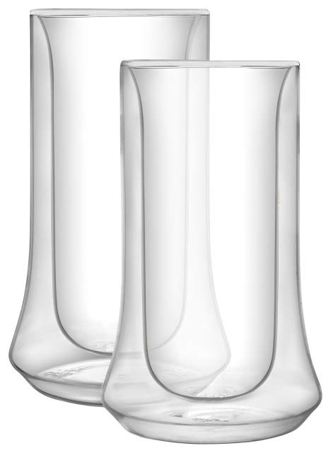 Cosmo Insulated Double Wall Highball Glasses 10 Oz Set Of 2 Contemporary Cocktail Glasses