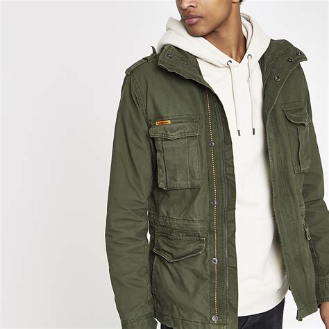 Superdry Green Army Jacket River Island