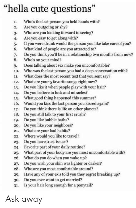 Hella Cute Questions 40 1 Whos The Last Person You Held Hands With 2