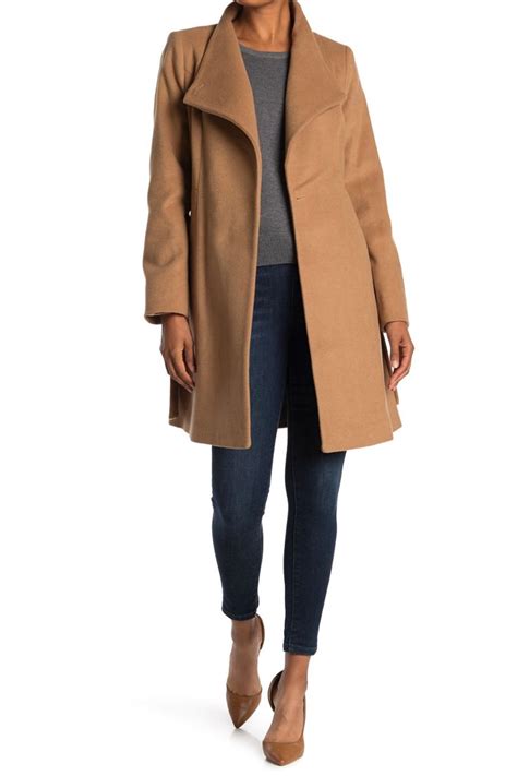 Created for mediumacy's imported lined removable belt stand collar; Michael Kors | Missy Asymmetrical Belted Wool Blend Coat ...