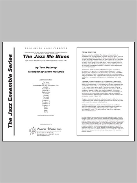 Wallarab Jazz Me Blues The Conductor Score Full Score 1399 Jazz Sheet Music Sheet Music