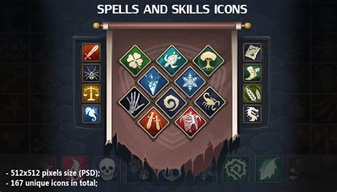 Spells And Skills Icons Gamedev Market