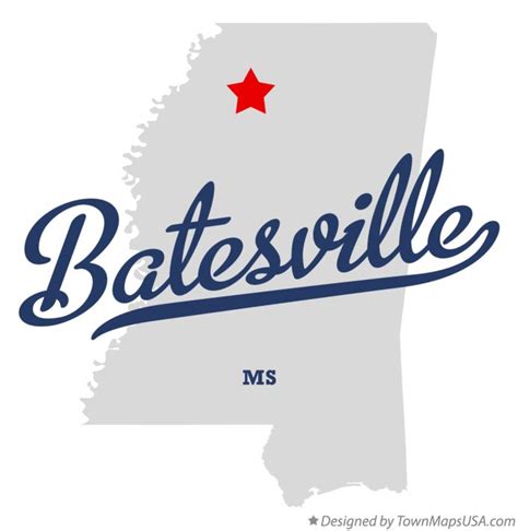 Map Of Batesville Ms Mississippi