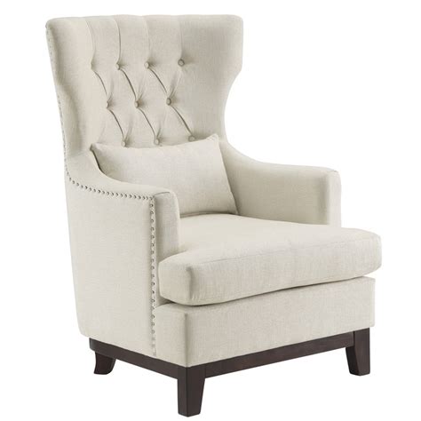 Lexicon Elegant Adriano Upholstered Wingback Chair In Beige Homesquare