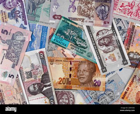 Africa Money Heap Of Various African Banknotes Currency Background
