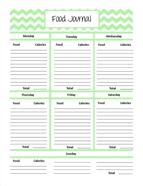 Free Food Journal Template Word Excel Formats