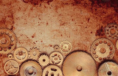 Steampunk Gears Background High Quality Arts And Entertainment Stock