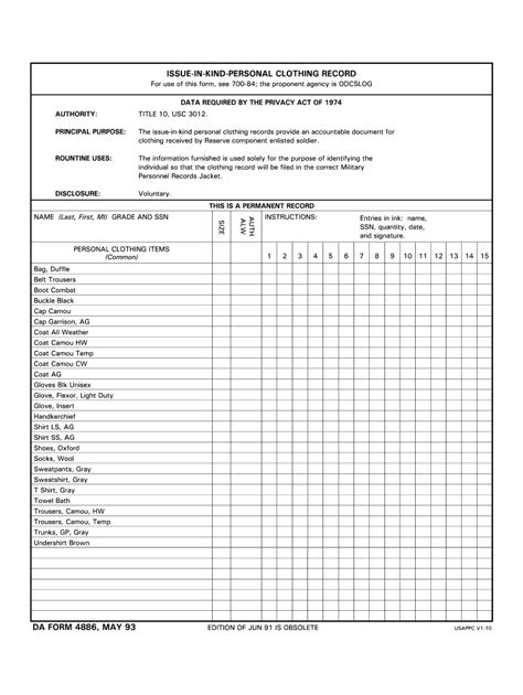 Da Form 4886 Fill Out And Sign Printable Pdf Template Airslate Signnow