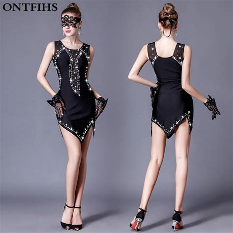 Buy New Black Latin Dress Latin Dance Costume Tassel Stones Latin Dance Dress