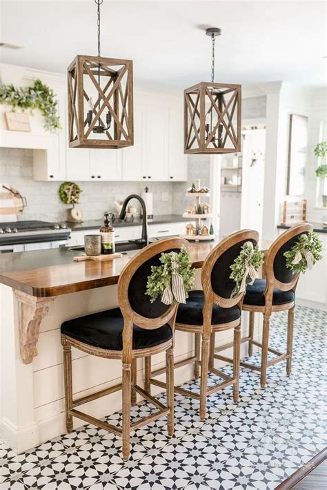 Farmhouse Black Kitchen Island