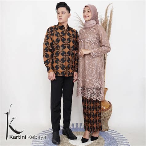 Jual Kebaya Couple Batik Kemeja Pakai Puring Couple Pesta Kemeja Batik Kemeja Pria Kemeja