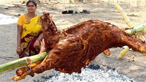 FULL GOAT Whole Lamb Roast Recipe Grilled Full Goat Recipe Aachi Kitchen YouTube