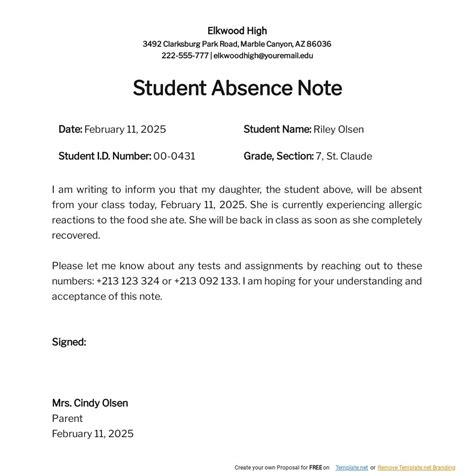 Babe Absence Note Template In Word Google Docs Pages Download Template Net