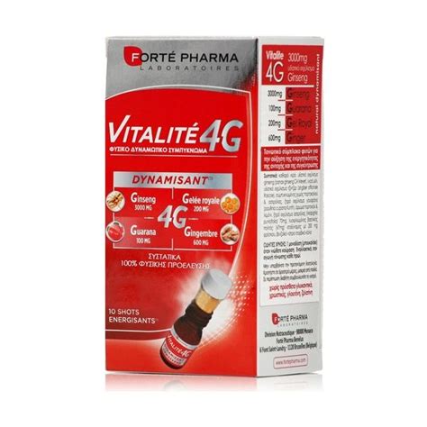 Forte Pharma Vitalite 4g Dynamisant 10 Monodoses X 10 Ml Ενέργεια και