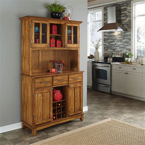 Home styles large buffet of buffets and hutch with cherry finish with natural wood top, three utility wholesale interiors agni buffet and hutch kitchen cabinet, dark brown. Home Styles Large 35-1/2"H x 41-3/4"W x 16-3/8"D Buffet ...