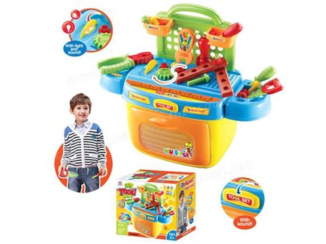 Kids Tool Box Pretend Playset With Sound And Lights Compact Portable