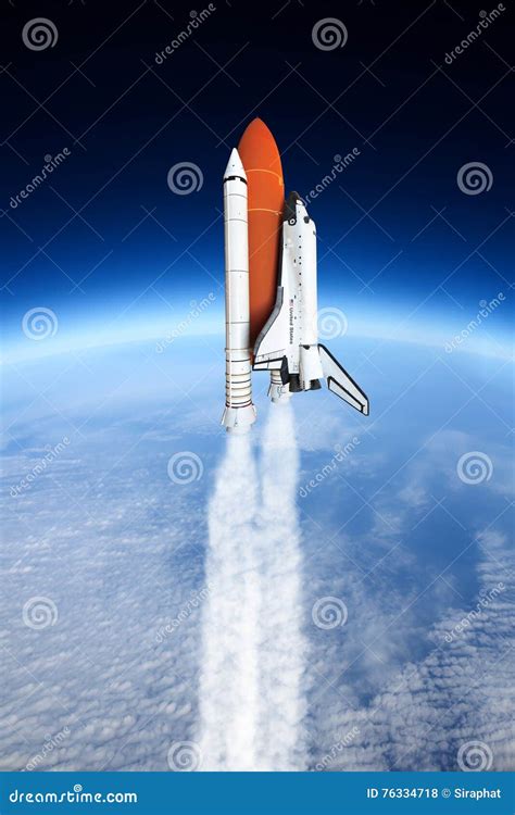 Space Shuttle Taking Off To The Sky Nasa Image Not Used Stock Photo