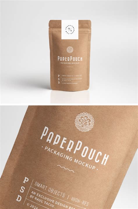 Download Paper Pouch Packaging MockUp | GraphicBurger | Pouch ...