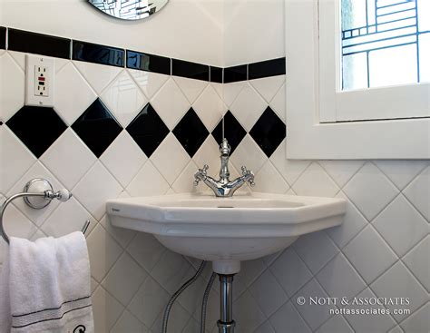 A Powder Room With Period Style Corner Sink Nott And Associates