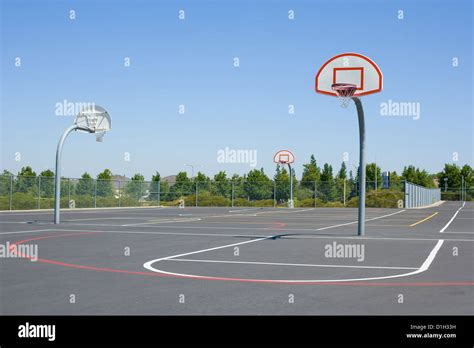 Basketball Court With Blacktop Stock Photo Alamy