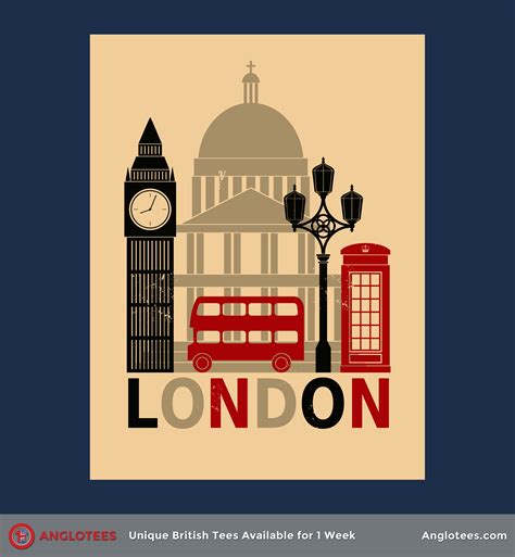 Retro London Poster Est Ship Date February 4th Anglotees