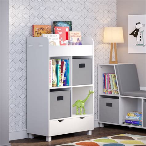 Riverridge Home Book Nook Kids 1 Shelf 4 Cubby 2 Drawer Storage Cabinet