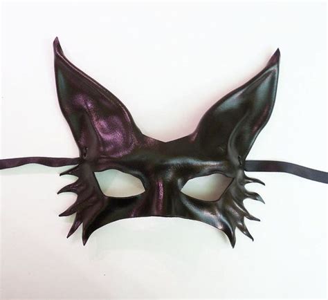 Little Kitty Black Cat Leather Mask Costume New Years By Teonova