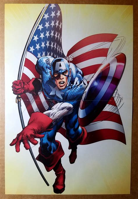Captain America American Flag Marvel Comics Poster By Neal Adams