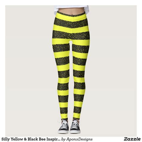 Silly Yellow And Black Bee Inspired Leggings Bumble Bee Costume Bee
