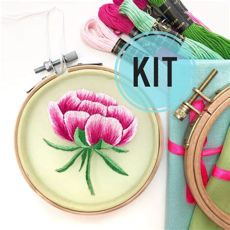 Embroidery kit for beginner modern embroidery kit with | Etsy