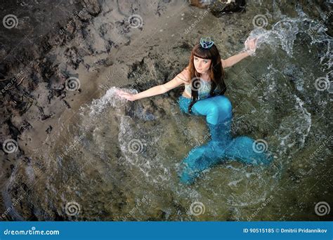 Mermaid In The Water At The Shore Stock Image Image Of River Pond