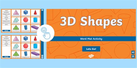 3d Shapes Interactive Word Mat Activity Twinkl